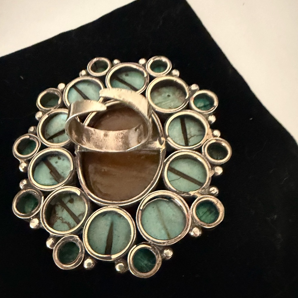 Turquoise Stone Cluster Statement Ring - Women Je… - image 4